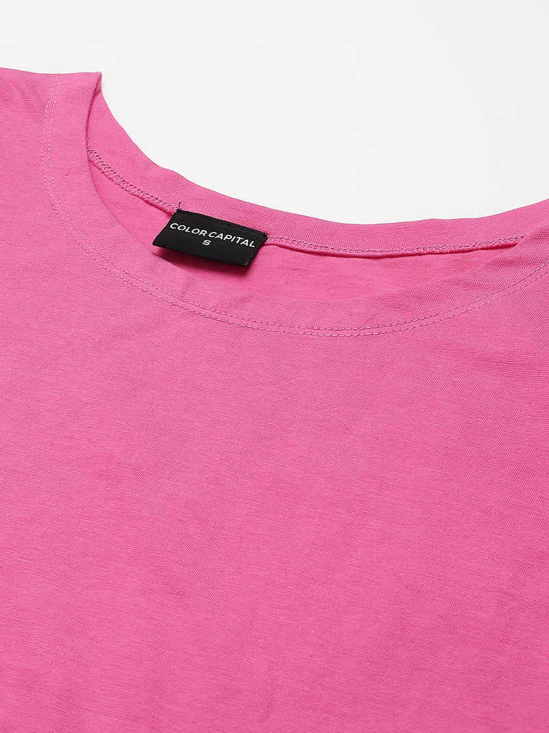 Fuschia Scoop Top