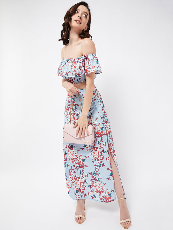 Blue Floral Skirt