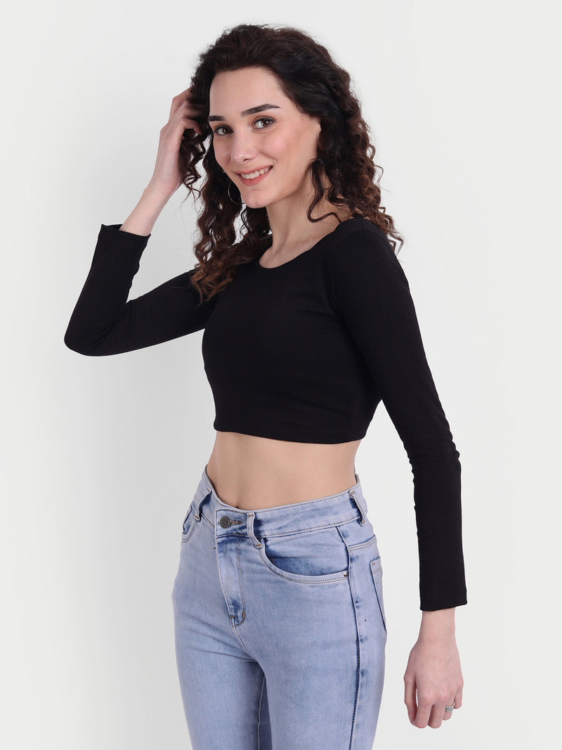 Black Scoop Top