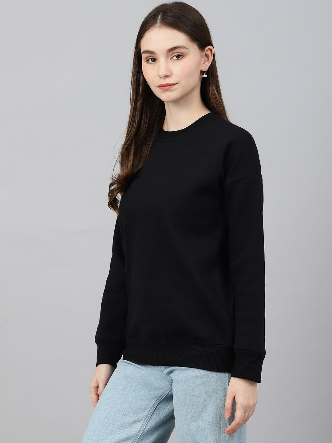 Black Drop Shoulder Sweatshirt
