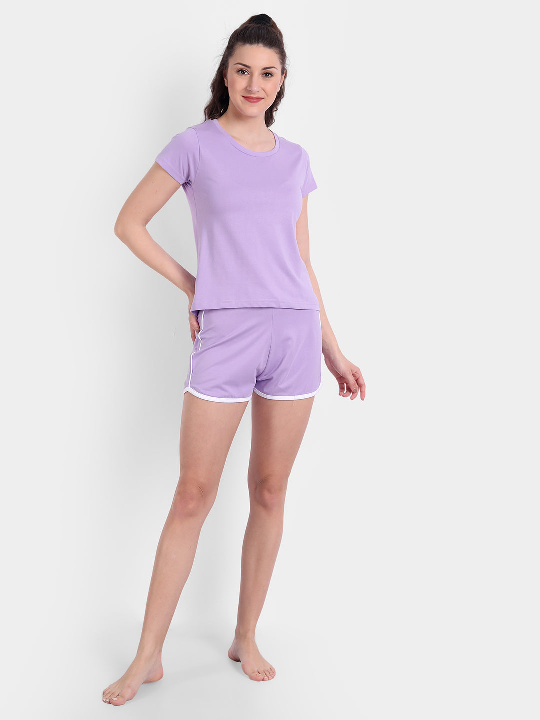 Lavender Regular Shorts