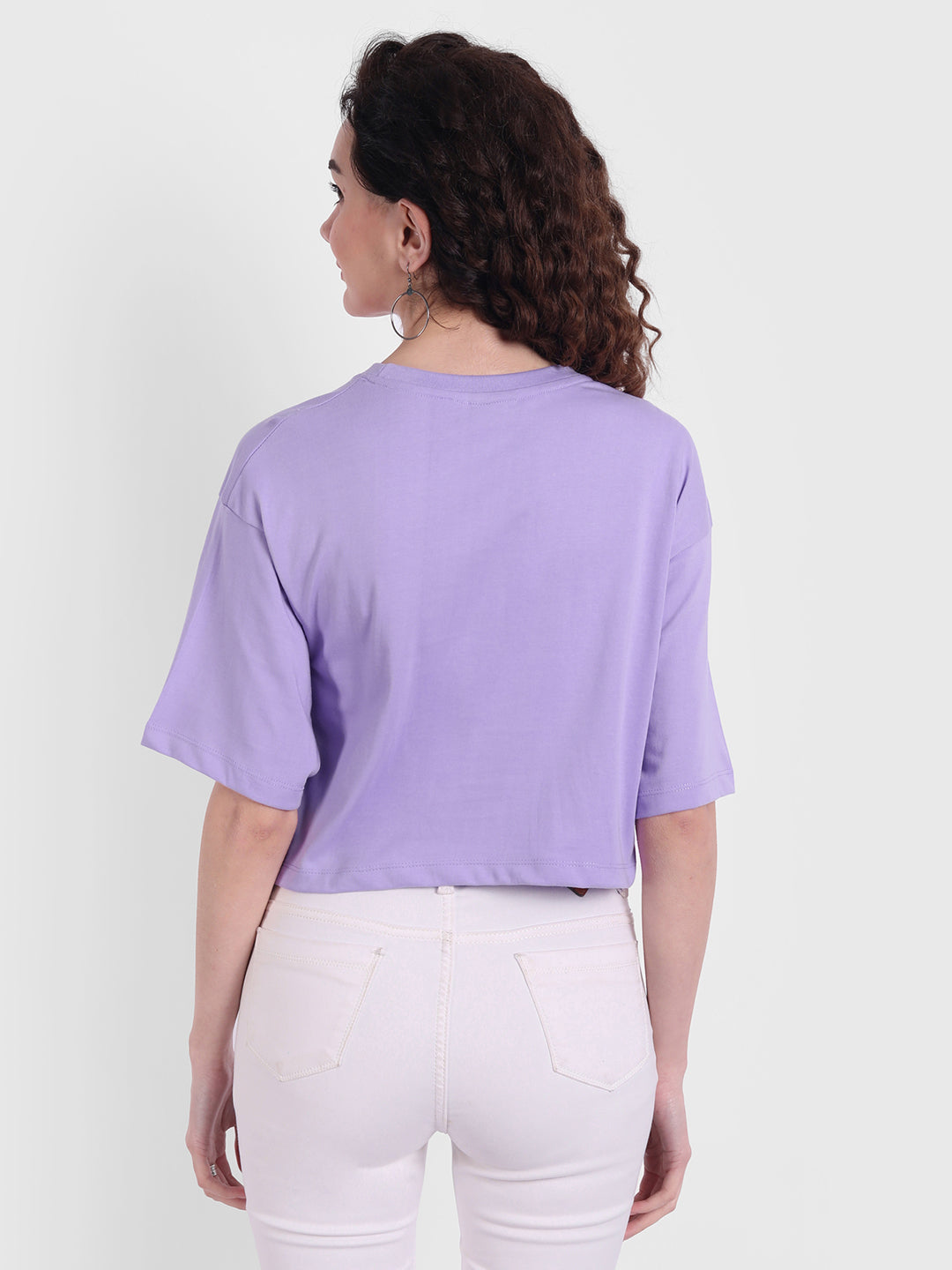 Lavender Oversized Cropped T-shirt