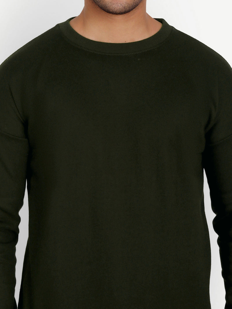 Olive Drop Shoulder Sweatshirt