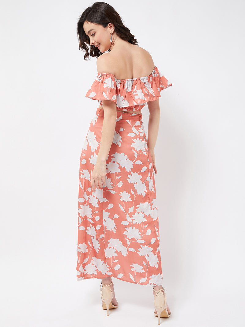 Orange Floral Skirt