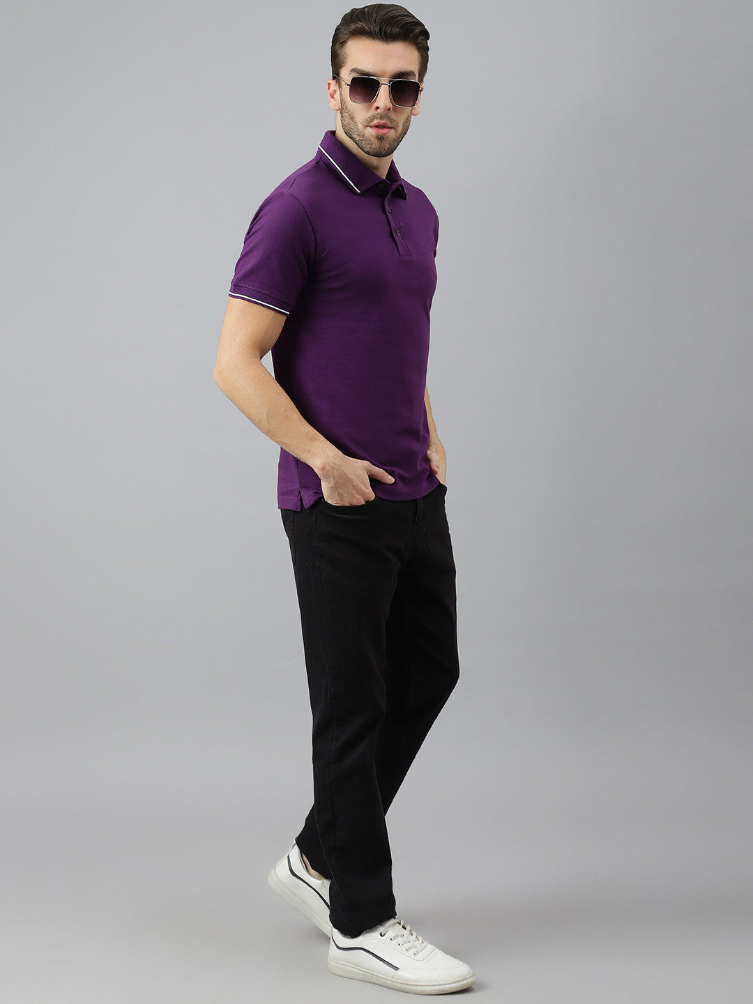 Purple Classic White Tipping Polo