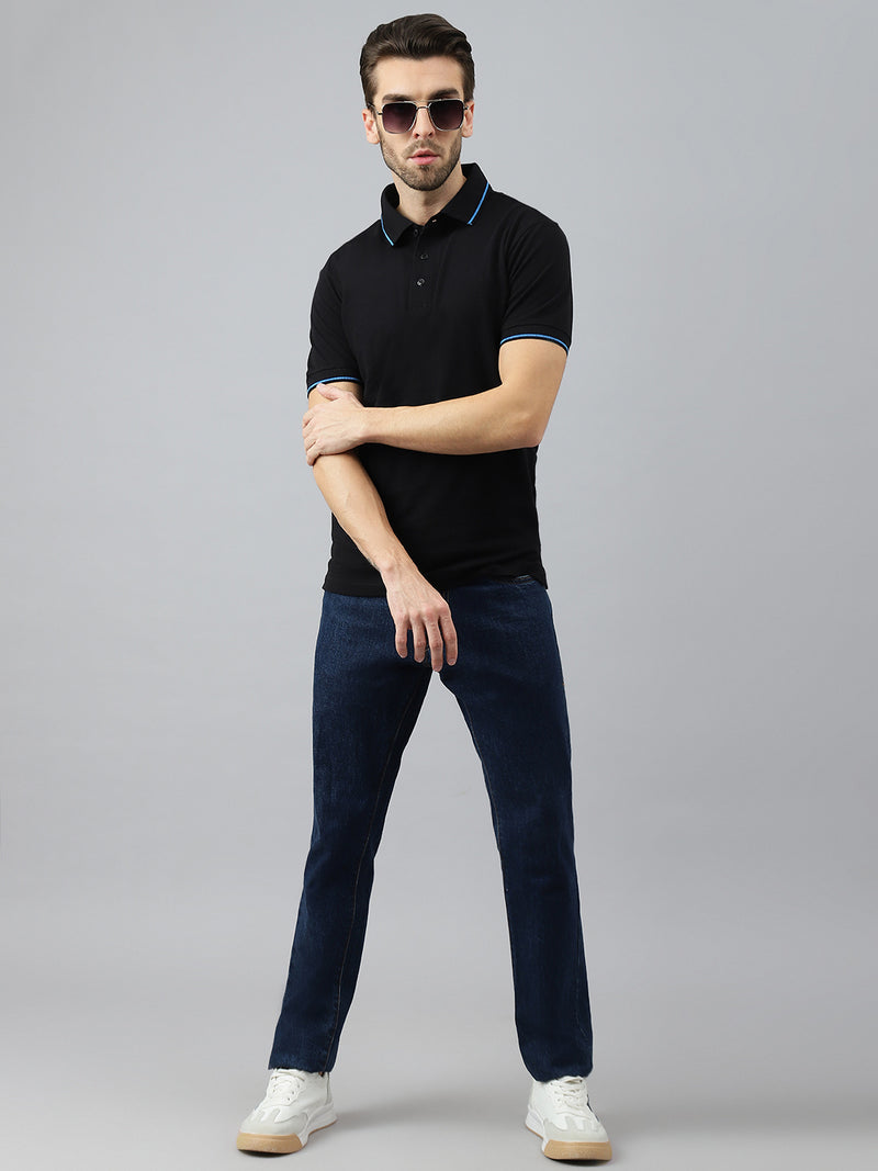 Black Classic Blue Tipping Polo