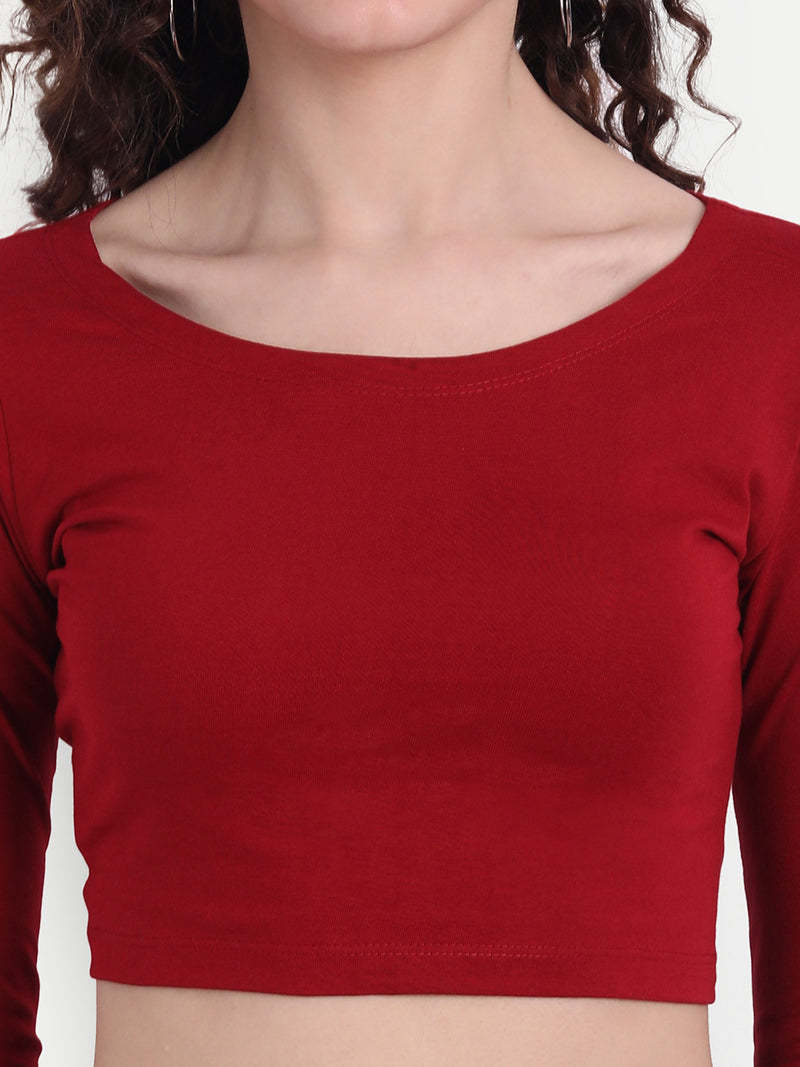 Maroon Scoop Top