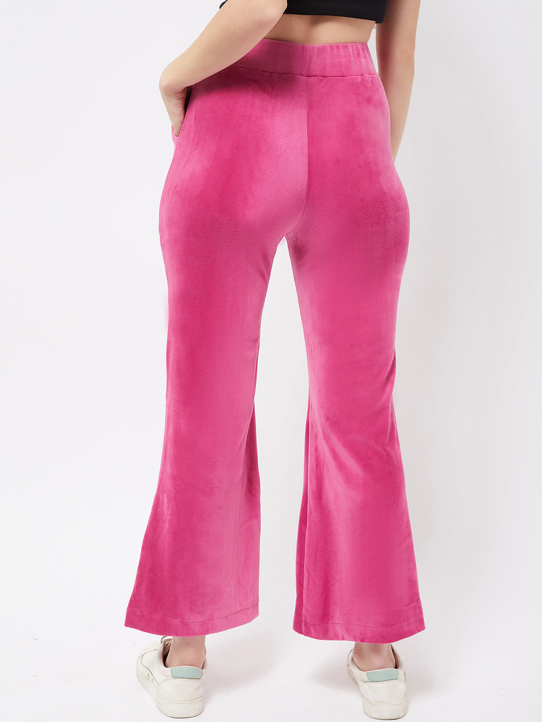 Fuschia Velvet Flare Lounge Pants