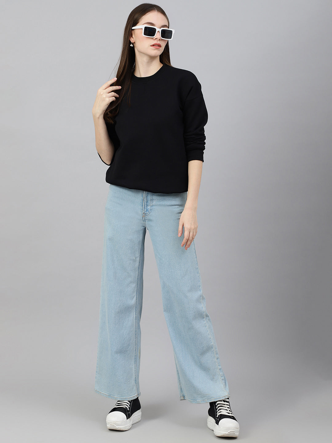 Black Drop Shoulder Sweatshirt