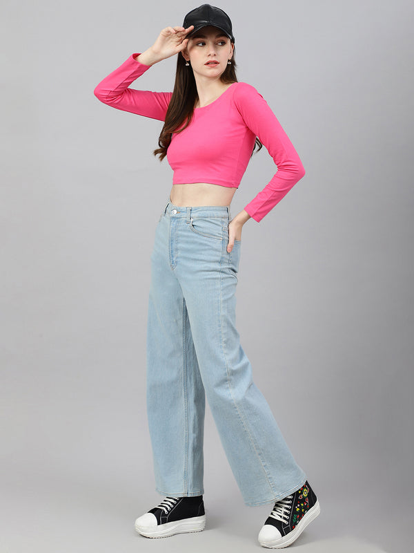Fuschia Scoop Top