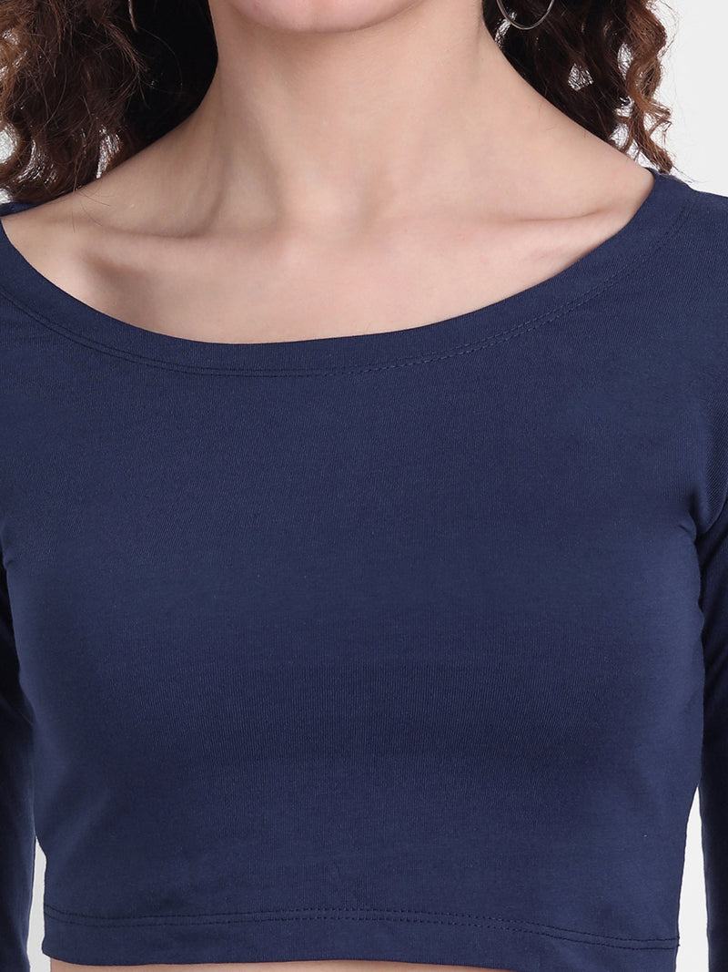 Navy Scoop Top