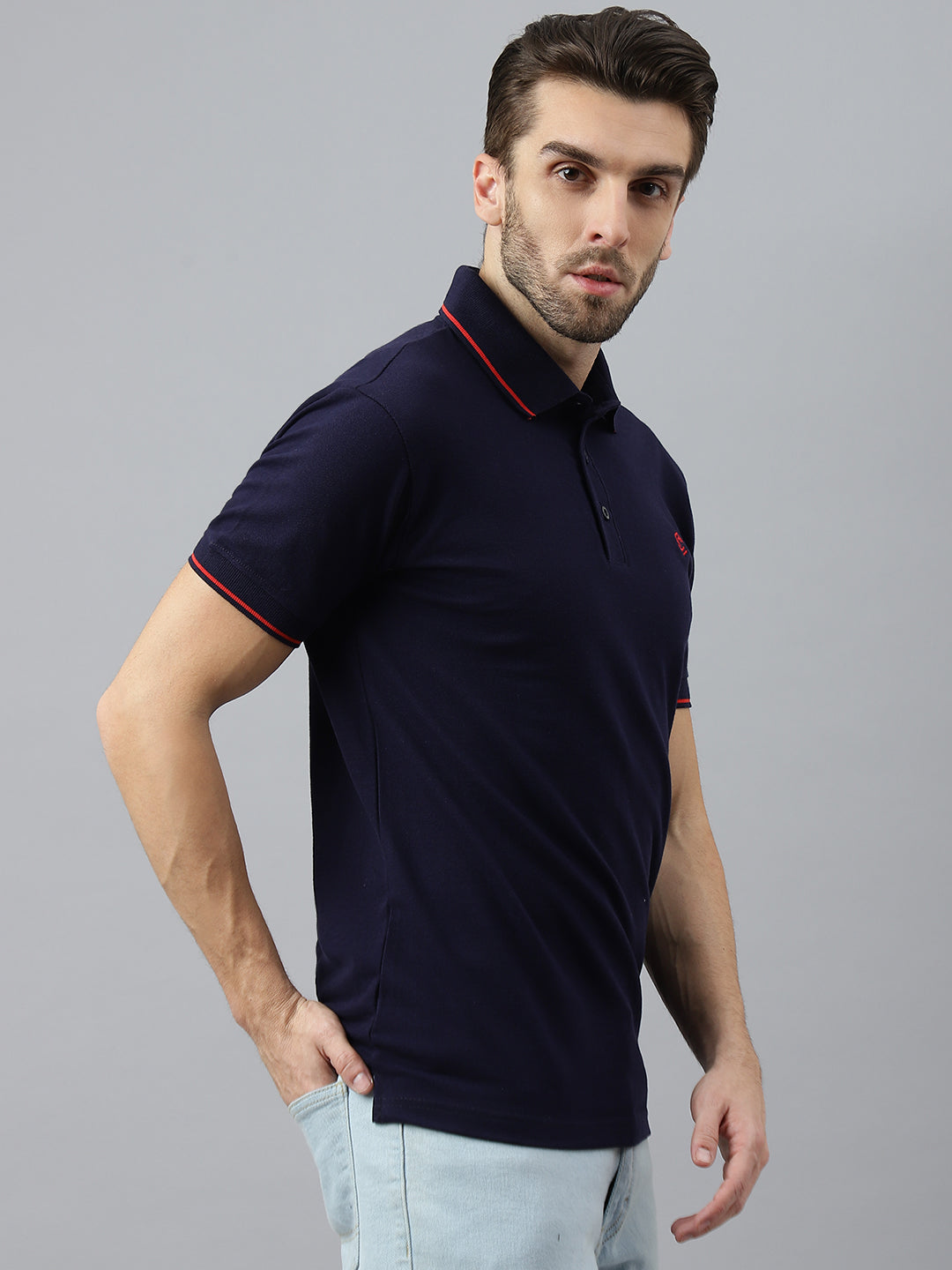 Navy Classic Red Tipping Polo