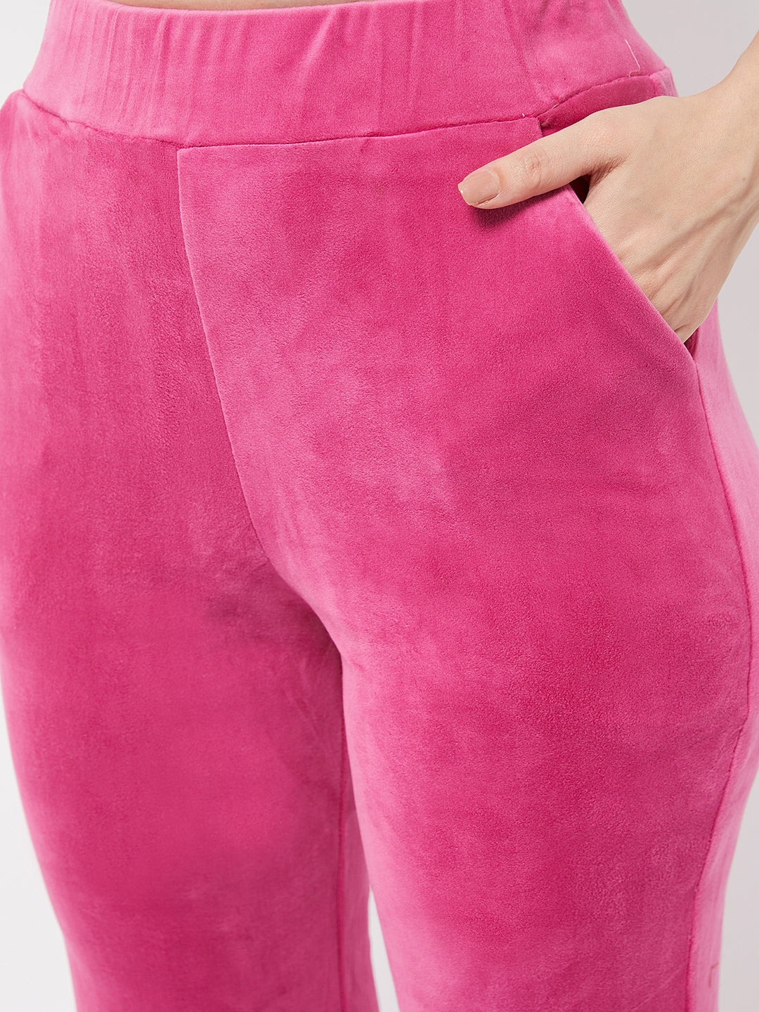 Fuschia Velvet Flare Lounge Pants