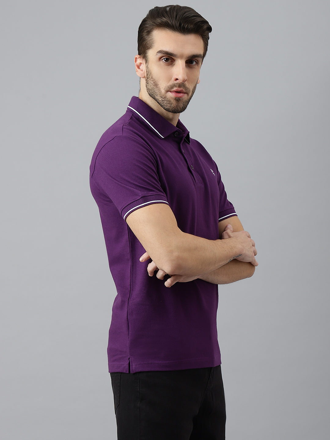 Purple Classic White Tipping Polo