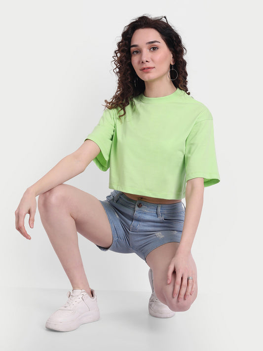 Mint Oversized Cropped T-shirt
