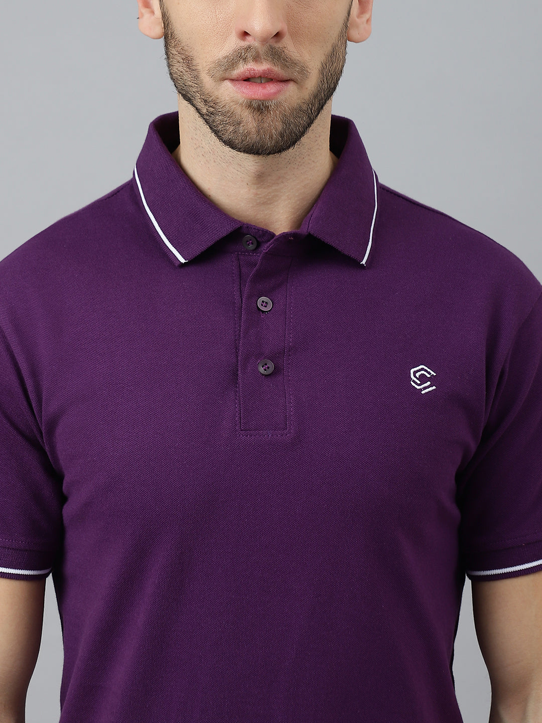 Purple Classic White Tipping Polo