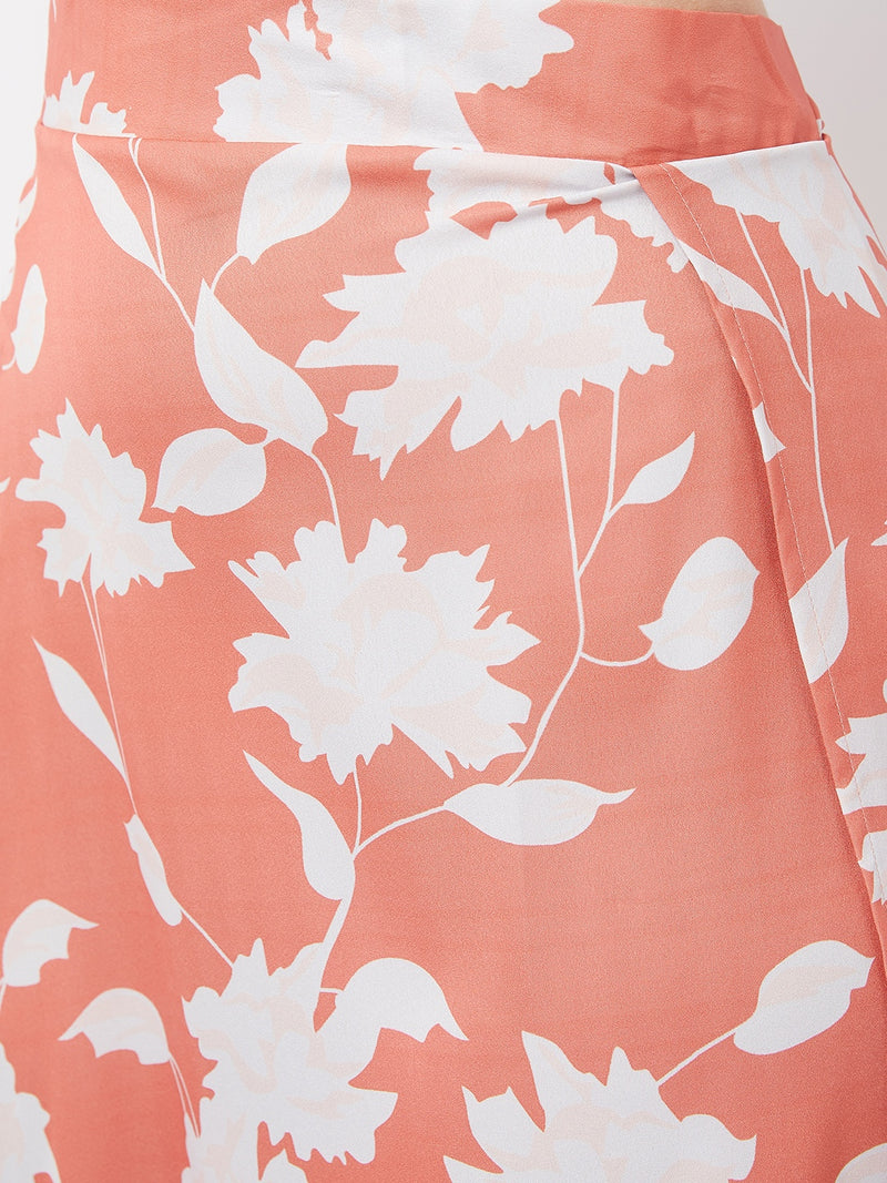 Orange Floral Skirt