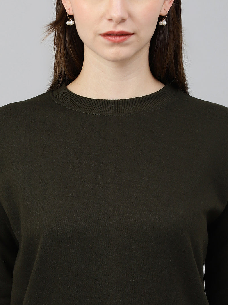 Olive Drop Shoulder Sweatshirt
